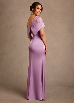 Azazie Henrieta 신부의 어머니 드레스 쉬스 레이스 스트레치 새틴 플로어 길이 드레스 image2