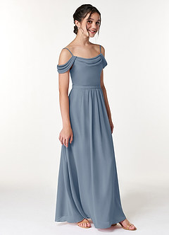 Azazie Alivia Junior Twilight A-Line Off the Shoulder Chiffon Dress image3