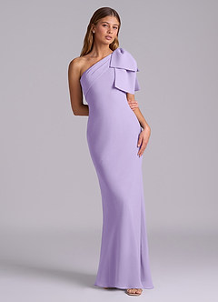 Azazie Yuanna Bridesmaid Dresses Lilac Mermaid One Shoulder Chiffon Dress image3