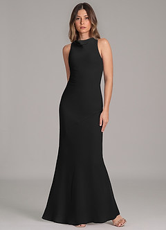 Azazie Allettie Bridesmaid Dresses Black Mermaid Chiffon Dress image4