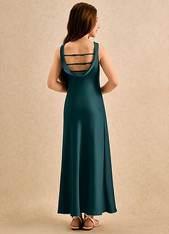 Azazie Raspberry Girls Formal Flower Girl Klänningar Klä A-Line i Stretch Satin Plisserad image2