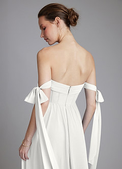 Azazie Ayanna Bridesmaid Dresses White A-Line Off the Shoulder Chiffon Dress image8