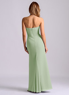 Azazie Debby Bridesmaid Dresses Dusty Sage Mermaid Strapless Chiffon Dress image2