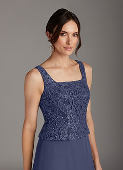 Azazie Cornelia Mother of the Bride Dresses Stormy Sheath Square Neckline Sequins Chiffon Dress image11