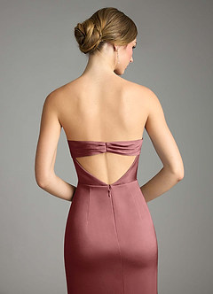 Azazie Leonis Bridesmaid Dresses Amethyst Mermaid Pleated Stretch Satin Convertible Dress image7