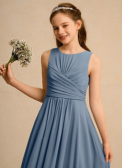 Azazie Ducky Junior Formal Flower Girl Dresses Twilight A-Line Pleated Chiffon Dress image3