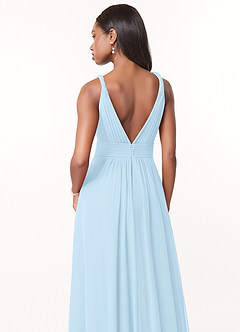 Azazie Maren Bridesmaid Dresses Sky Blue A-Line Pleated Chiffon Dress image5
