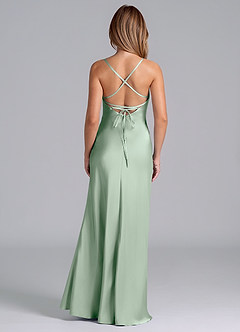 Azazie Seema Bridesmaid Dresses Agave Mermaid Corset Stretch Satin Dress image7
