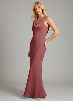 Azazie Rylina Bridesmaid Dresses Amethyst Mermaid Pleated Chiffon Dress image4