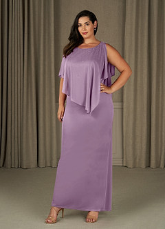 Azazie Aspyn Final Sale Wisteria Sheath Beaded Mesh Dress image11