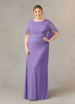 Azazie Belladonna Mother of the Bride Dresses Tahiti Mermaid Scoop Pleated Mesh Dress image7