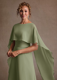 Azazie Marilla Mother of the Bride Dresses Pistachio A-Line Pleated Chiffon Dress image8