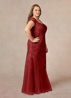 Azazie Marbella Mother of the Bride Dresses Rust Mermaid Queen Anne Sequins Lace Dress image11
