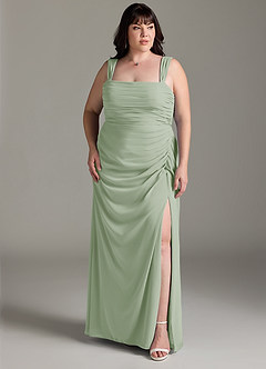 Azazie Jesaphine Bridesmaid Dresses Dusty Sage Sheath Bow Chiffon Dress image8