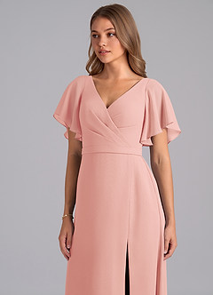Azazie Ambrosia Bridesmaid Dresses Rosette A-Line Pleated Chiffon Dress image7