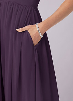 Barbie ♥ Azazie Bridesmaid Dresses Plum A-Line Corset Chiffon Dress image8
