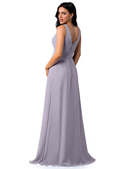 Azazie Pierrette Bridesmaid Dresses Fog A-Line Pleated Chiffon Dress image26