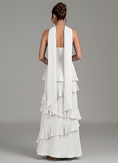 Azazie Imani Bridesmaid Dresses White A-Line Ruched Chiffon Dress image5