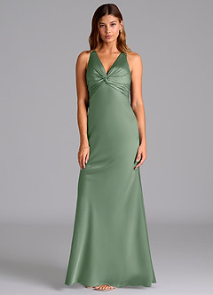 Azazie Hati Brudtärnklänningar Klä av Sjöjungfru i Stretch Satin Matcha image5