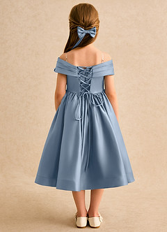 Azazie Deedee Flower Girl Klänningar Klä Balklänning i Matt satäng Av axeln image2