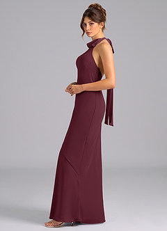Azazie Velli Bridesmaid Dresses Cabernet Mermaid Bow Chiffon Dress image5