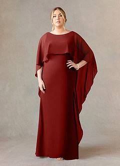 Azazie Dion Mother of the Bride Dresses Terracotta Sheath Scoop Stretch Crepe Dress image8
