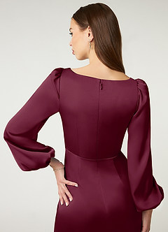 Azazie Mel Brudtärnklänningar Klänning av Tubklänning i Stretch Satin Långärmad Mullbär image6