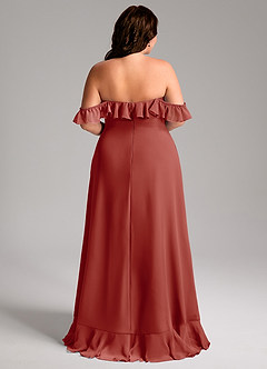 Azazie Lyra Bridesmaid Dresses Terracotta A-Line Chiffon Convertible Dress image12