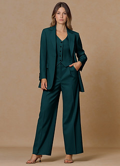 front Rowan Pine Refined Weave Performance 2-Piece Suit