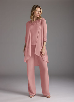 Azazie Maura Mother of the Bride Dresses Dusty Rose Jumpsuit/Pantsuit Sequins Chiffon Dress image1