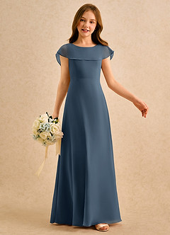 Azazie Kittie Girls Formal Flower Girl Klänningar Klä A-Line i Chiffong image6