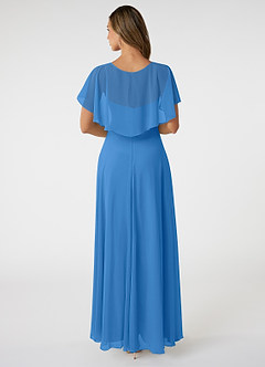 Azazie Jamie Bridesmaid Dresses Blue Jay A-Line Chiffon Dress image2