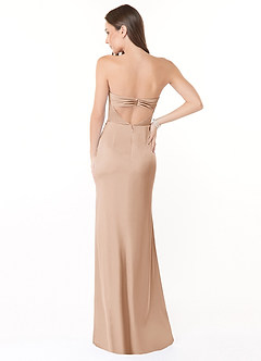 Azazie Leonis Bridesmaid Dresses English Rose Mermaid Pleated Stretch Satin Convertible Dress image4