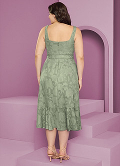 Barbie ♥ Azazie Bridesmaid Dresses Agave A-Line with Pockets Floral Burnout Dress image11