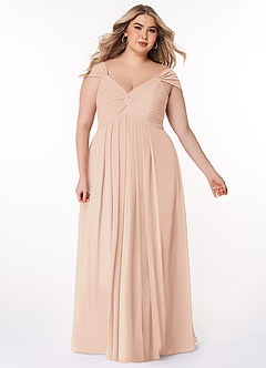 Azazie Kaitlynn Bridesmaid Dresses English Rose Empire Ruched Chiffon Convertible Dress image10