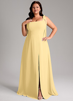 Azazie Debra Bridesmaid Dresses Butter A-Line with Pockets Chiffon Convertible Dress image13