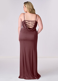 Barbie ♥ Azazie Bridesmaid Dresses Sangria Mermaid Corset Stretch Satin Dress image7