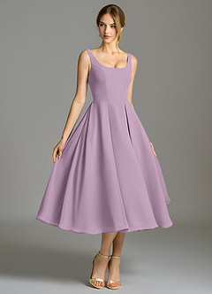 Azazie Amalie Abiti da Damigella Abito A-Line in Chiffon Plissettato Glicine image3