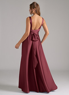 Azazie Kora Brautjungfernkleider A-Linie Plissee Stretch-Satin Kleid Merlot image6