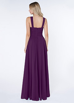 Azazie Kaleigh Bridesmaid Dresses Grape A-Line Pleated Chiffon Dress image2