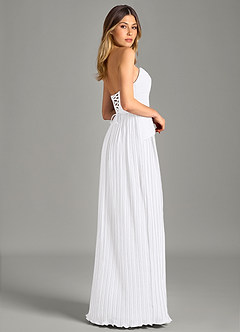 Azazie Becka Bridesmaid Dresses White A-Line Strapless Chiffon Dress image5