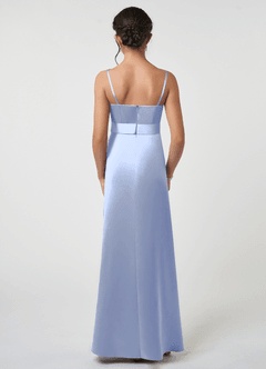 Azazie Anina Junior Robe Trapèze en Satin extensible Arc Eis image2
