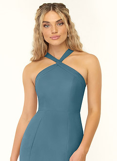 Azazie Rue Bridesmaid Dresses Bermuda A-Line Halter Chiffon Dress image6