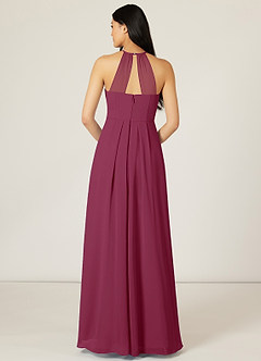 Azazie Sarah Bridesmaid Dresses Mulberry Empire Pleated Chiffon Dress image2