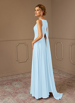 Azazie Joules Mother of the Bride Dresses Sky Blue A-Line Sequins Chiffon Dress image5