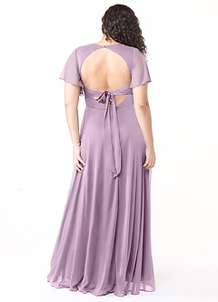Azazie Induh Bridesmaid Dresses Wisteria A-Line Flutter V-neck Mesh Dress image8