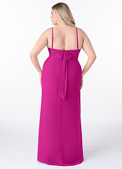 Azazie Mai Bridesmaid Dresses Fuchsia Sheath Pleated Chiffon Dress image8