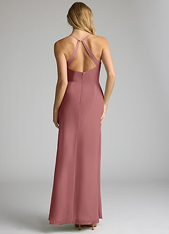 Azazie Becca Bridesmaid Dresses Amethyst Sheath V-Neck Chiffon Dress image5