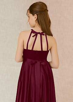 Azazie Arianthe Junior Mulberry A-Line with Pockets Stretch Satin Dress image7