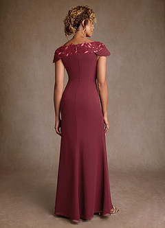 Azazie Betania Mère de la mariée Robes Robe Sirène en Mousseline de soie Paillettes Cabernet image2